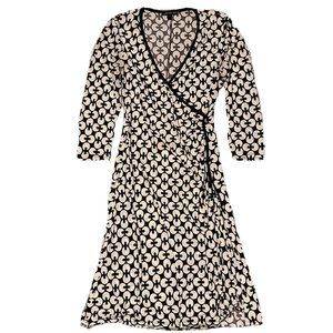 vintage Jodi Kristopher Wrap Dress Brown Connect Dot Print Size Small